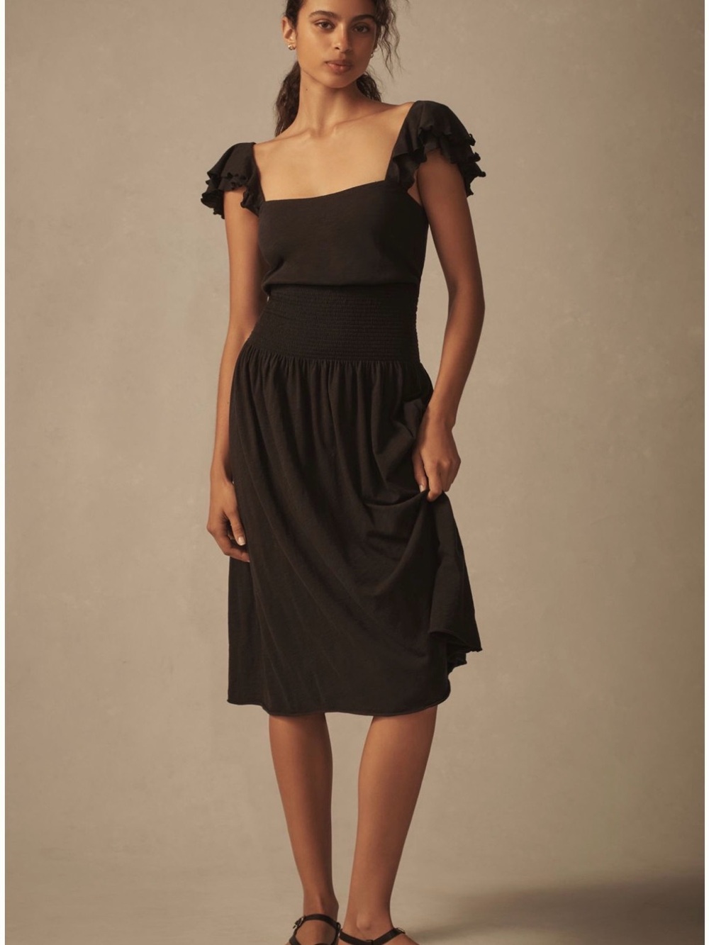 NWT Anthropologie x Nation Los Angeles Brittini Smocked Waist Midi Dress M